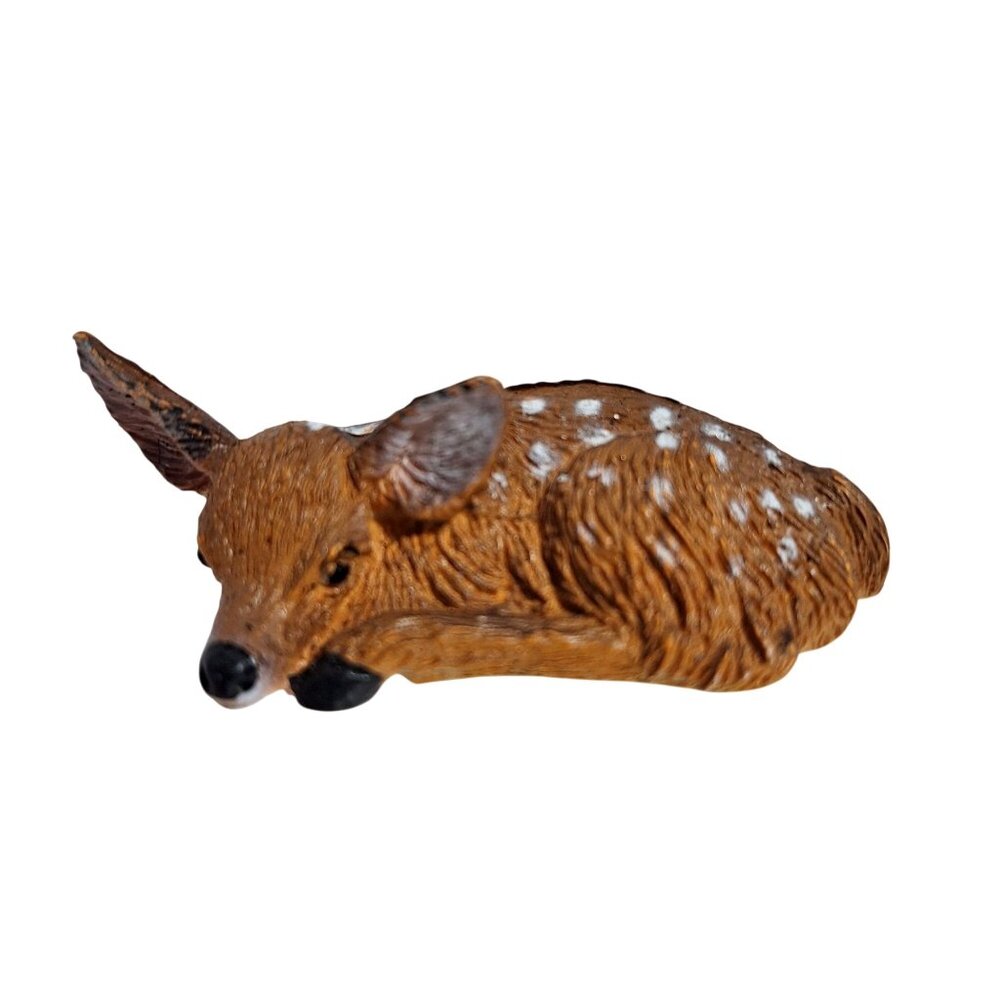 AAA White Tailed Deer Fawn 2.5" Miniature Figurine Animal Brown PVC Baby